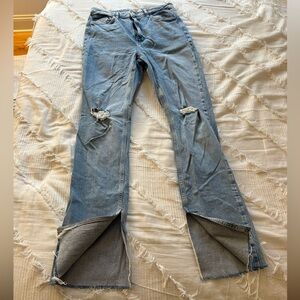 Zara Split Hem Flare Jeans